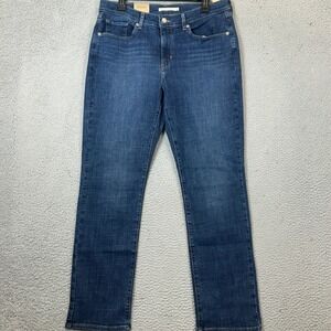 NEW Levis Jeans Womens 12 Classic Straight Blue Stellar Stretch Mid Rise Denim